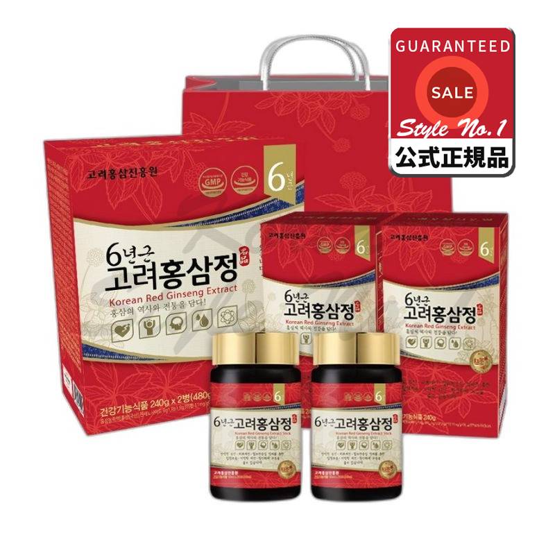 高麗紅参振興院6年根高麗紅参精+ショッピングバッグ240g 2個