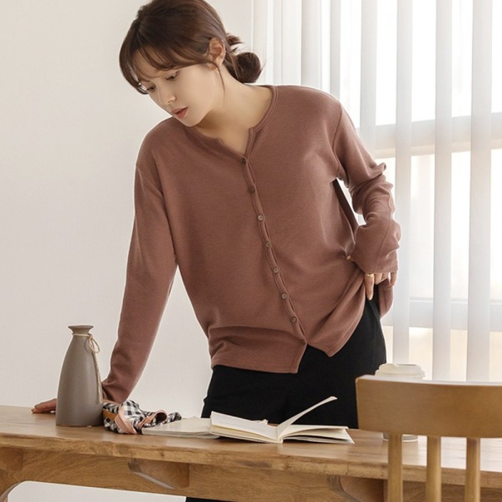 (Elysia) グロウベーシックラウンドスパンカーディガン