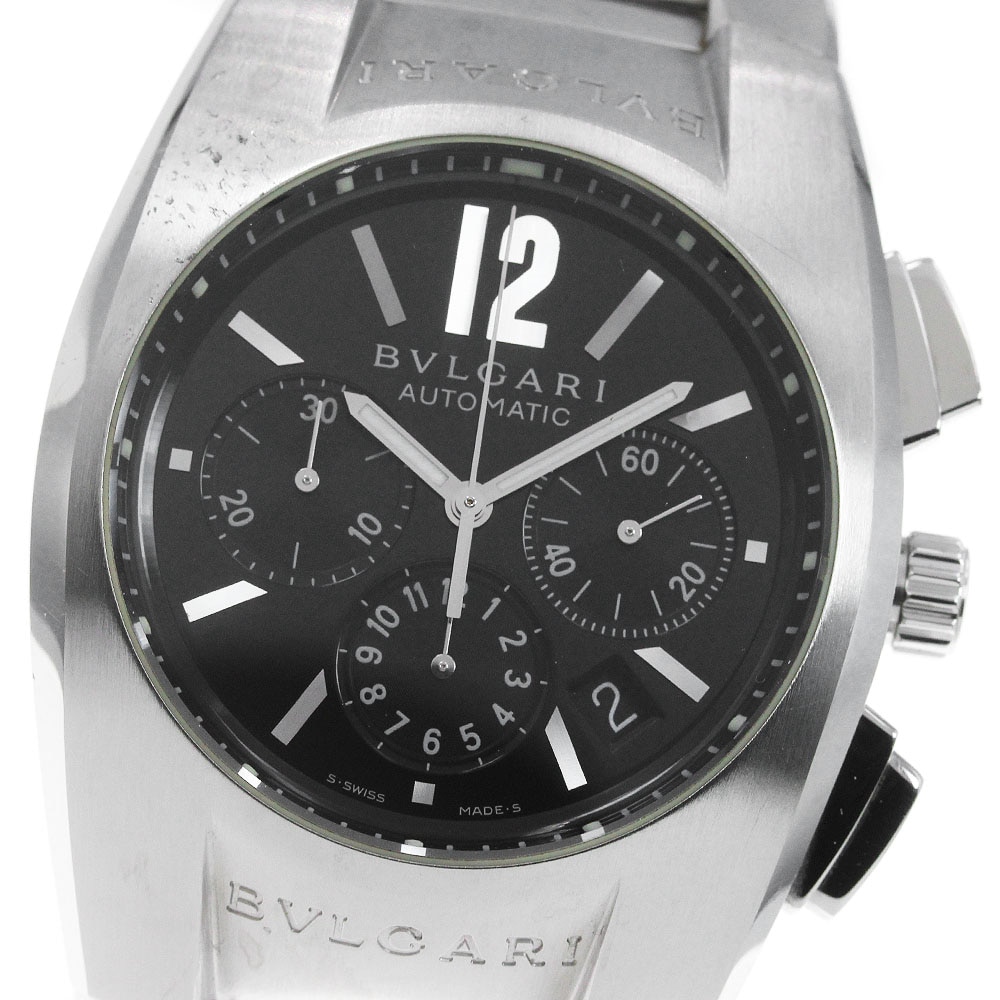 ベルトジャンク ブルガリ BVLGARI EG40SCH エルゴン クロノグラフ 自動巻き メンズ 内箱・保証書付き_849146【中古】