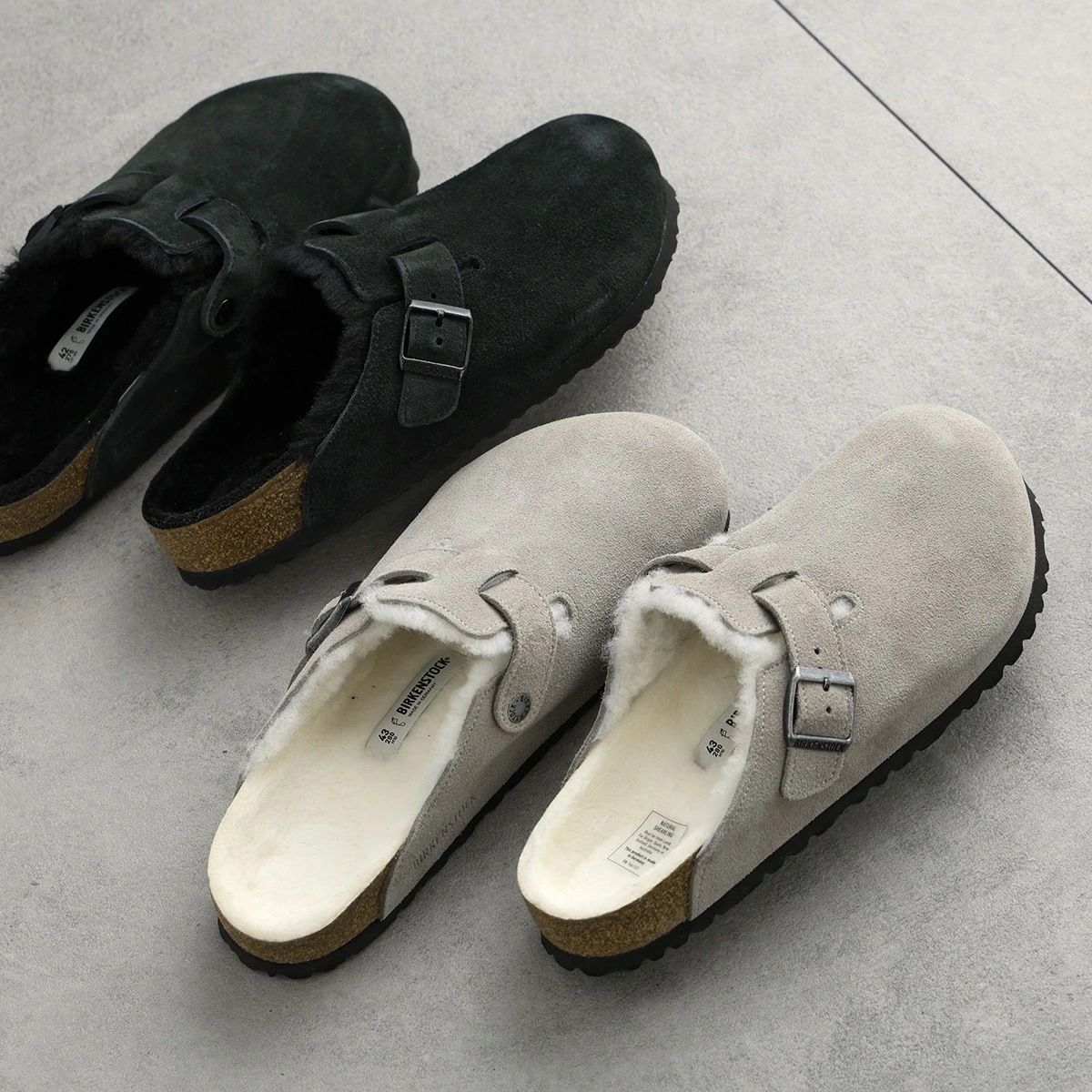 BIRKENSTOCK ビルケンシュトック サンダル Boston Shearling ボストン シアリング 259881 1017650 メンズ レギュラー幅 スウェード ボア 靴 カラー2色