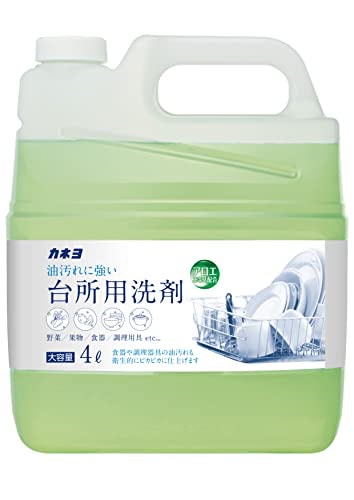 他サイト： 【大容量】 カネヨ石鹸 野菜・食器洗い 台所用洗剤 業務用 4L コック付　日本製　ライムの香りの商品画像