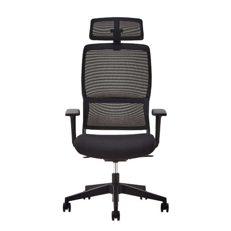 関家具　デスクチェア ハイト クッション座面タイプ ブラック　432077