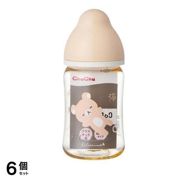 ChuChu(チュチュ) マルチフィット広口タイプ哺乳びん プラスチック製 160mL (リラックマ) 6個セット