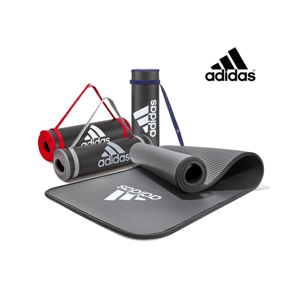 アディダスフィットネス Adidas AB トレーニングヨガマット 10mm ストラップ付き厚みのある層間ノイズエクササイズホームジム女性用