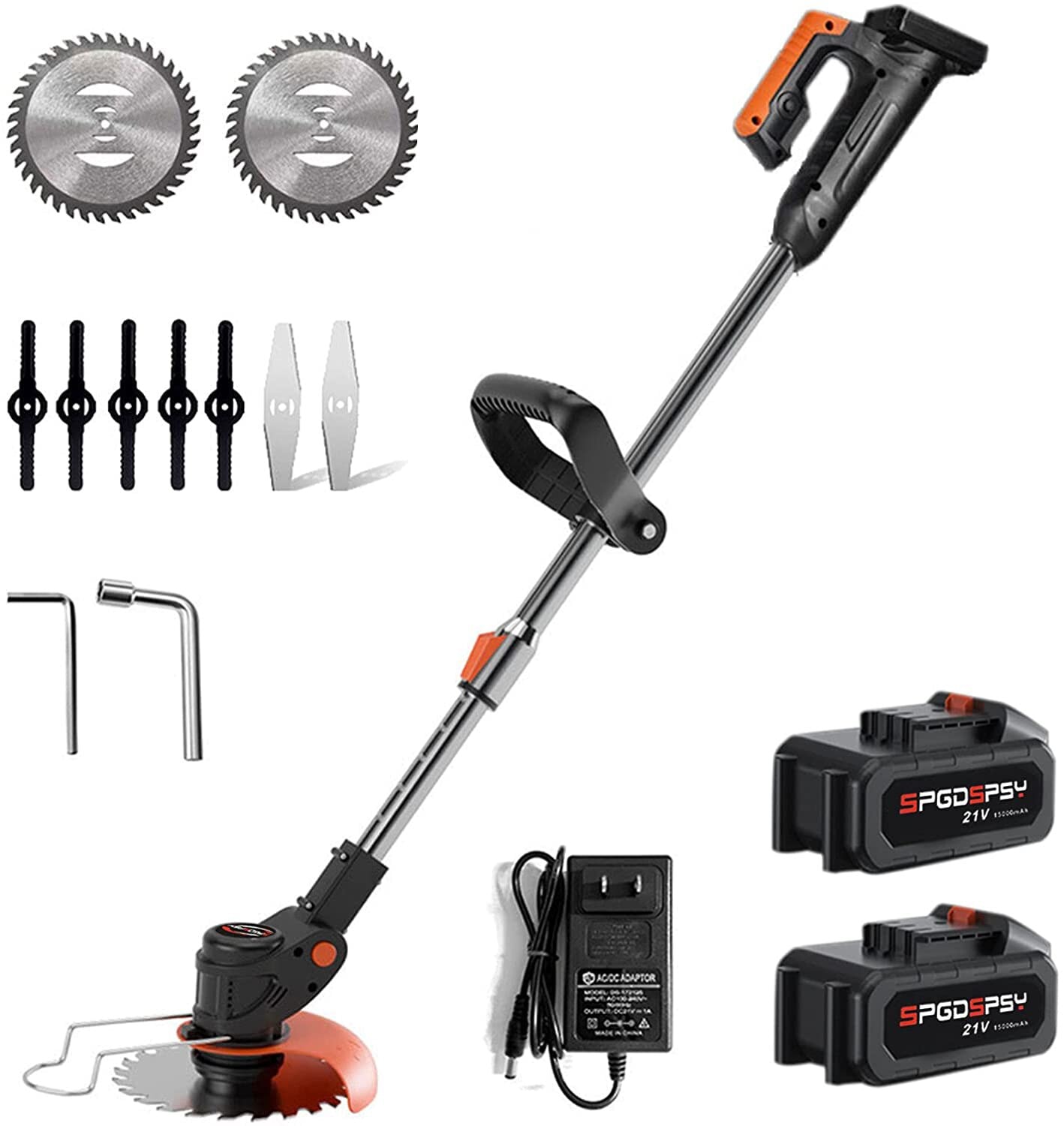 最新型 電動草刈り機 充電式 21V 1800W 草刈機電動コードレス軽量金属鋸刃とナイロンカッター 8,932円