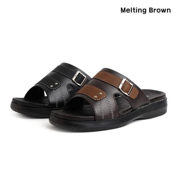 男性カジュアルバックルスリッパオフィスシューズ3.5cm
