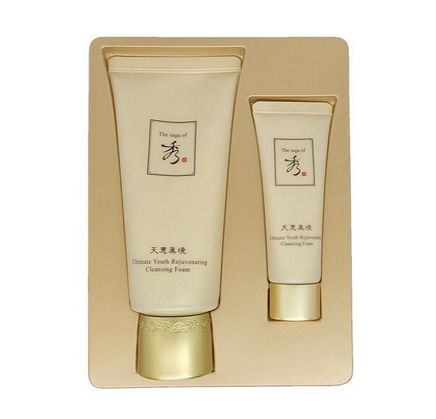 Korean Cosmetics_The Saga of Xiu Ultimate Youth Rejuvenating Cleansing Foam (180ml+40ml)