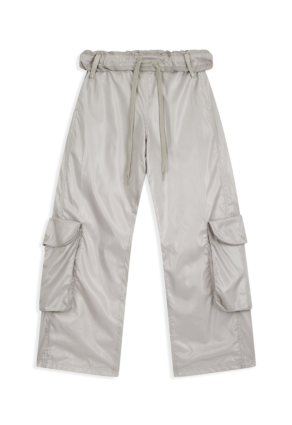 【OPEN Yy】 26SS ROLLED WAIST CARGO WIND PANTS : GRAY