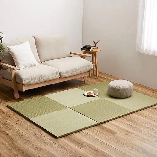 【メーカー直送品】萩原 【6枚組】置き畳 紗彩 約65×65×2.5cm グリーン