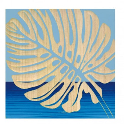 ユーパワー ウッド スカルプチャー アート 「シングル モンステラ2」 BL+NP SA-08572