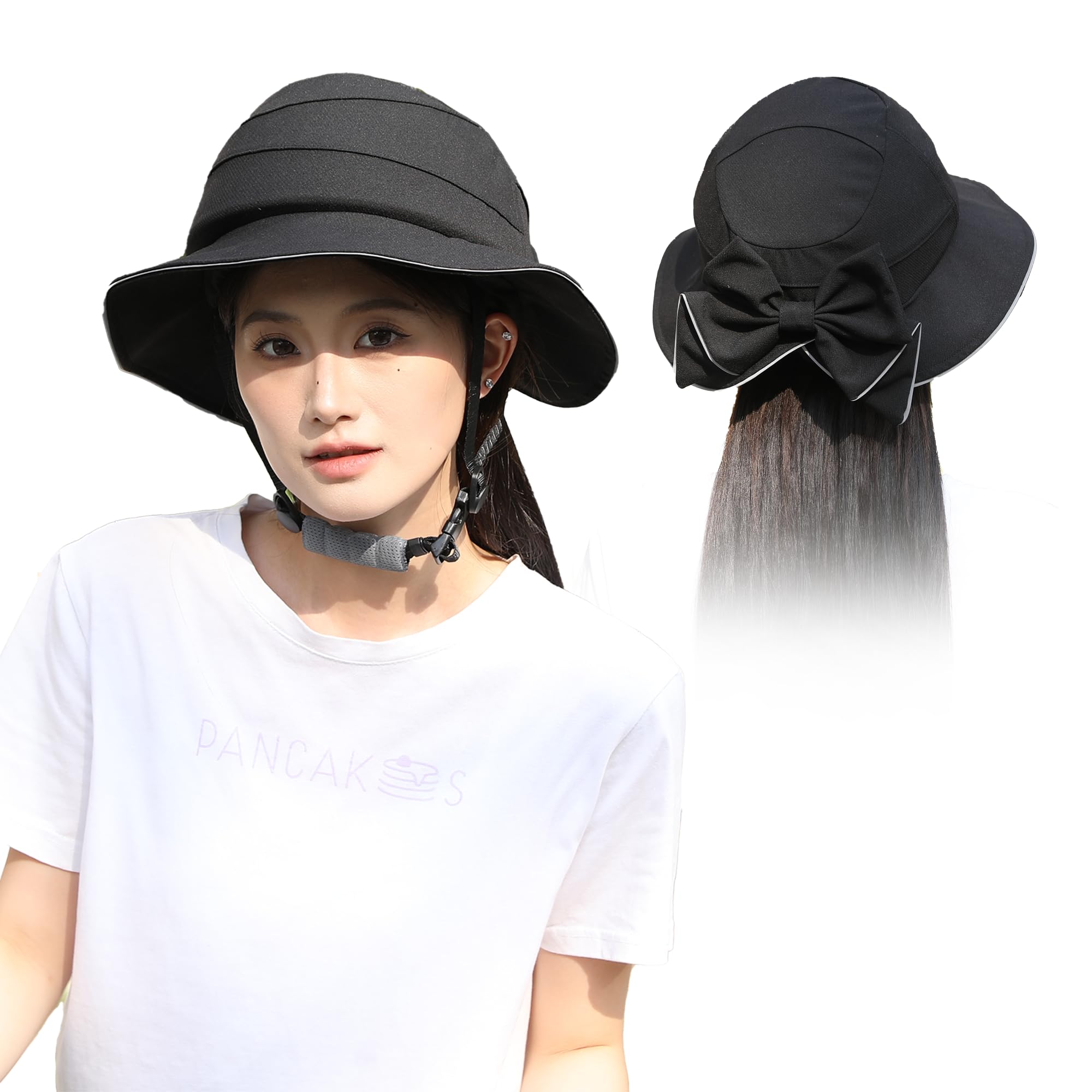 帽子型ヘルメット 自転車 大人 女性 CEマーキング（EN1078） 高刚性 耐冲击 超轻 レディース 男女兼用 頭周り54～58 cm 普段着 に乗る 学校に通う 出勤する 旅行する (ブラック)