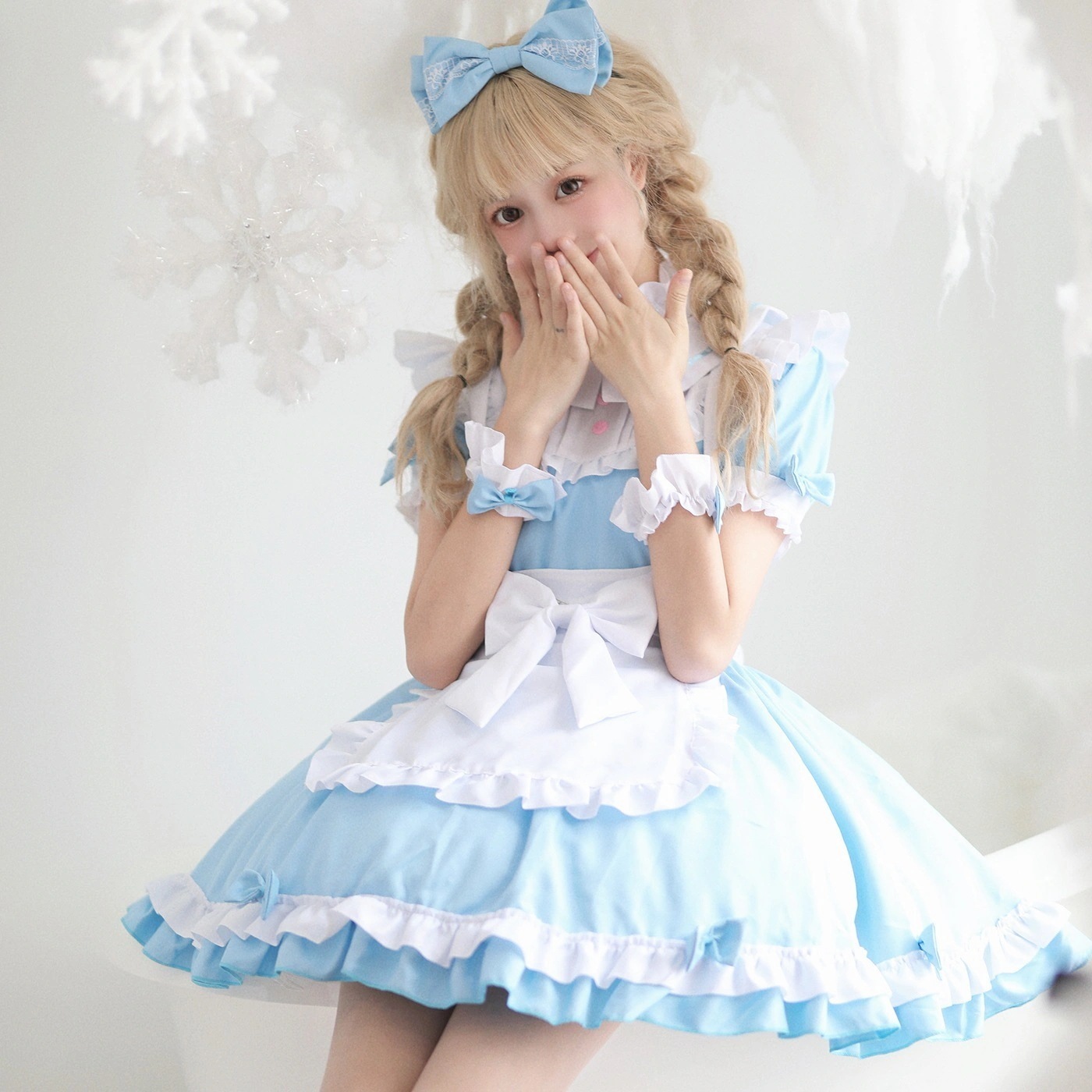 ロリータ メイド服 お兄ちゃんもどきメイド ビッグサイズメイドコスチューム パフォーマンスコスチューム 袖取り外し可能