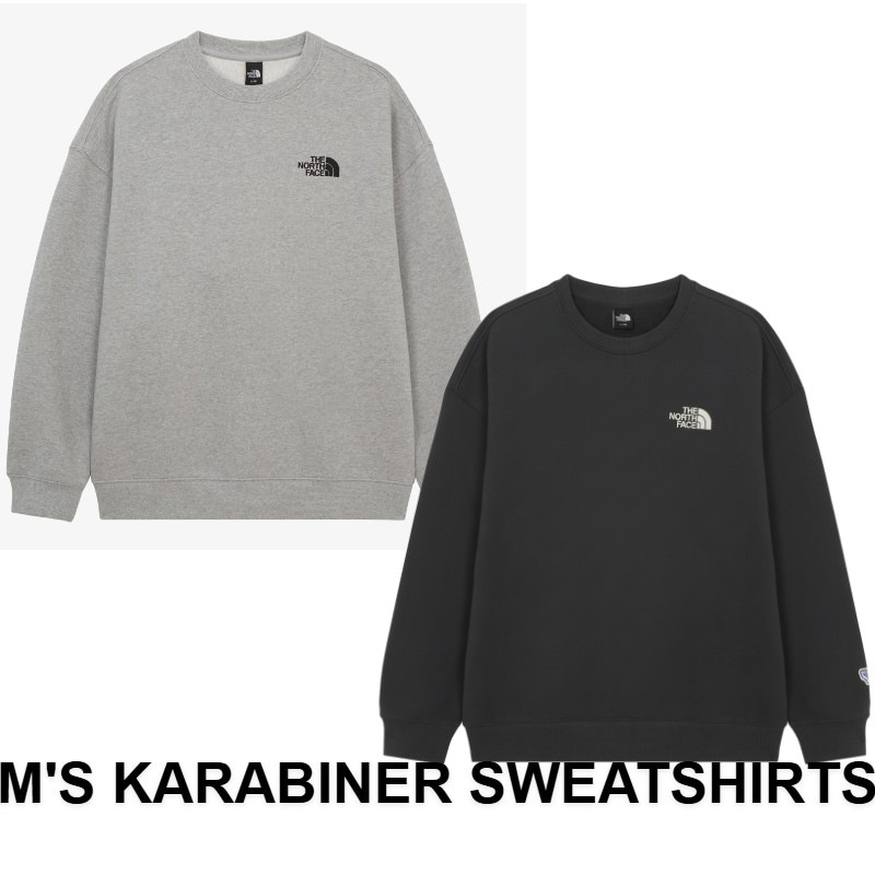 韓国正規品保証 関税負担なしNM5MR55A MS KARABINER SWEATSHIRTS デイリー 基本 着装 男子 女子 人気 韓国 ファッション 男女共用 アウトドア