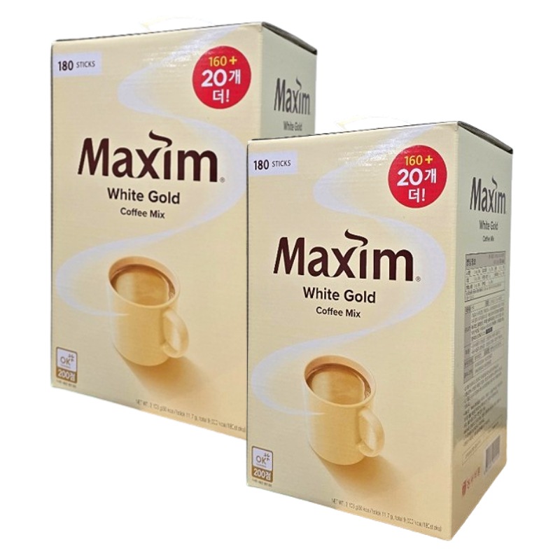 ホワイトゴールド コーヒーミックス 11.7g×180本×2箱 韓国インスタントコーヒー やさしい甘さ ミルクコーヒー 大容量360本セット