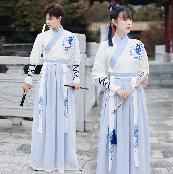 ペアルック 漢服 カップル コスプレ衣装 中華服 華流 変身仮装 レディース漢服 メンズ漢服 学園祭 文化祭 イベント ハロウィン コスプレ衣装 古代 美人服 美男子 コスチューム 上下セット