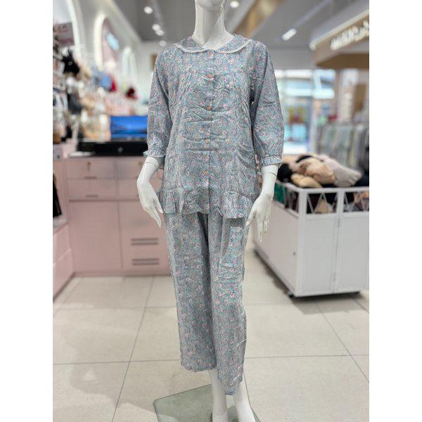 [驪州店] 綿モーダル 60番手 花柄プリント 7分袖 長袖パンツ 女性 パジャマ 寝間着 [VPA4405W] MT