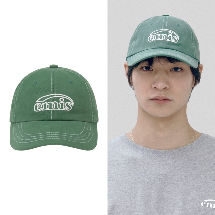 【EMIS】 WHITE STITCH BALL CAP : GREEN