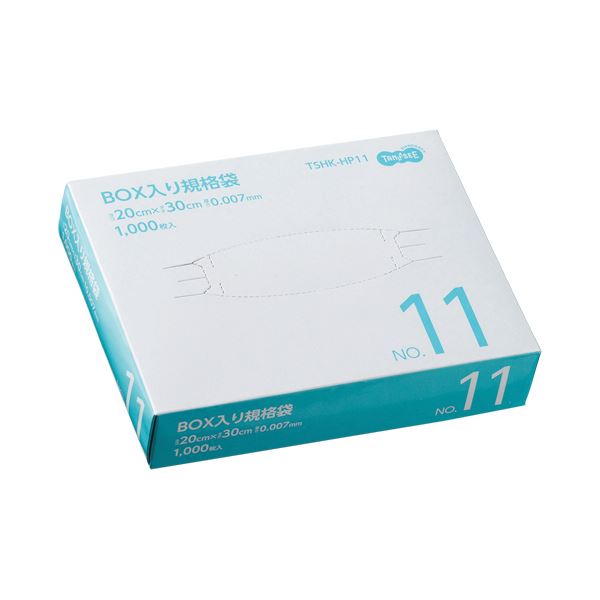 (まとめ) TANOSEE BOX入り規格袋 半透明No.11 0.007×200×300mm 1箱（1000枚） (×10セット)