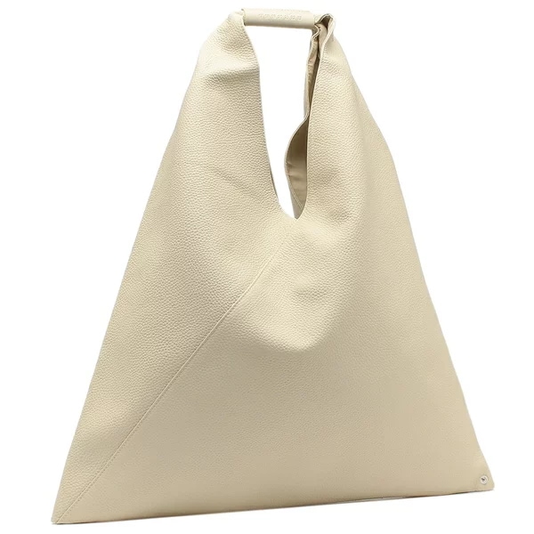 kao　マルジェラ ベージュトートバッグ メゾンマルジェラ ネオプレン トートバッグ ホワイト×ベージュ 付け根