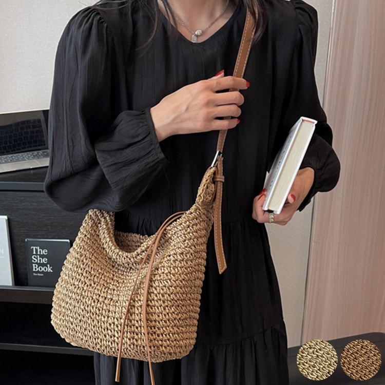 バッグ レディース 鞄 カバン 大きめ おしゃれ かわいい かごバッグ 籠バッグ ショルダー 斜め掛け 2way