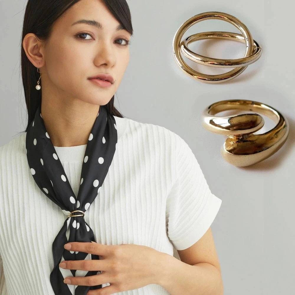 Qoo10] MELODY ACCESSORY スカーフリング K18GPGP スカーフ