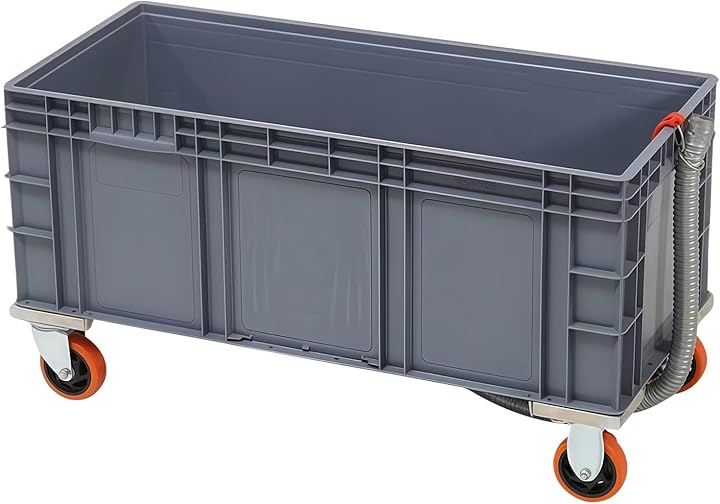 フロア モップ シンク ユーティリティ ガーデンシンク 洗濯槽 フリースタンディング 洗面器 プラスチック 大型 モップ洗い場 排水口付き (キャスター付き, 120x40x23CM)