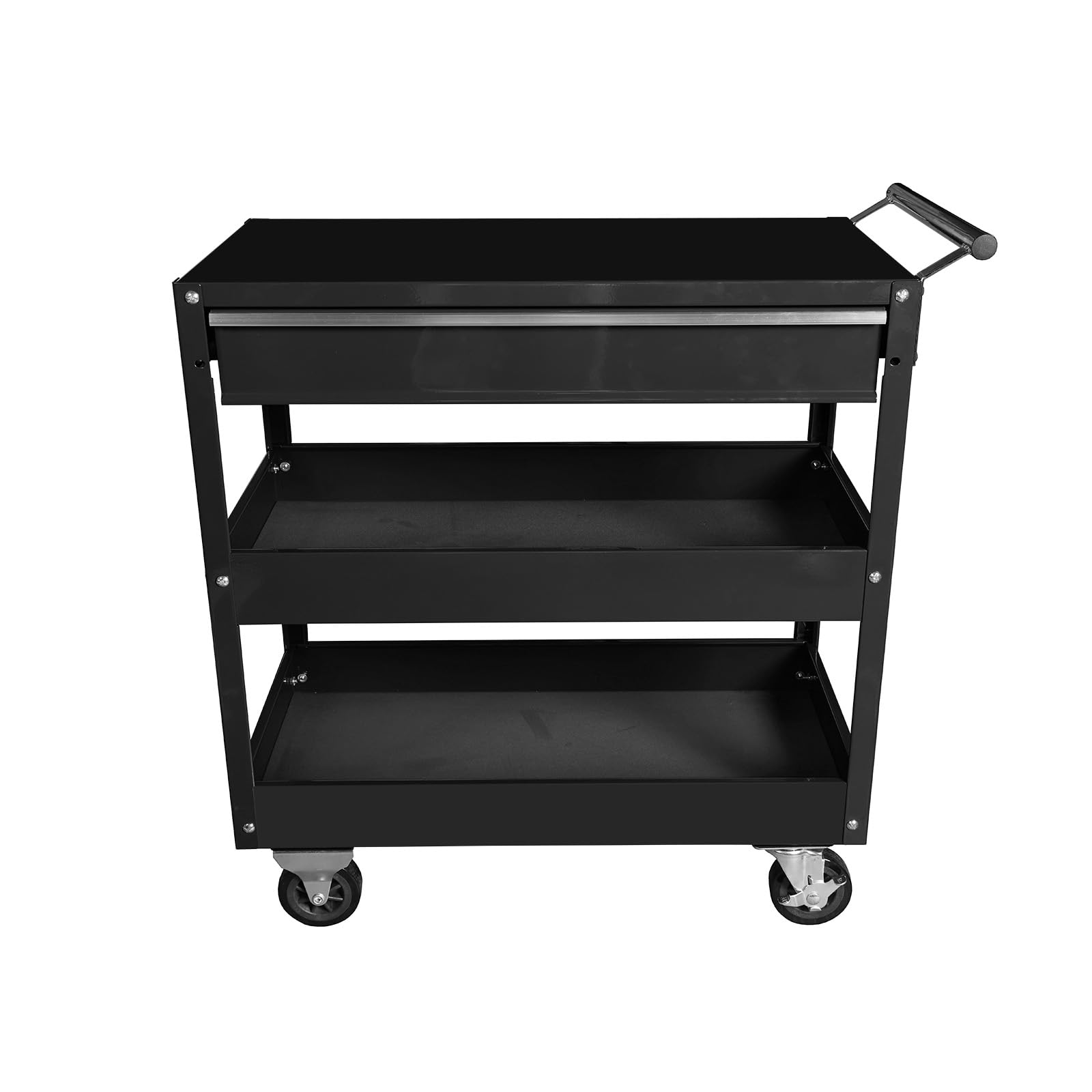 ツールワゴン 3段式 ツールカート 工具ワゴン キャビネット 工具カート キャスター付き 耐荷重135kg 工具収納 整備用ワゴン 移動 運搬 作業 合金鋼 ブラック