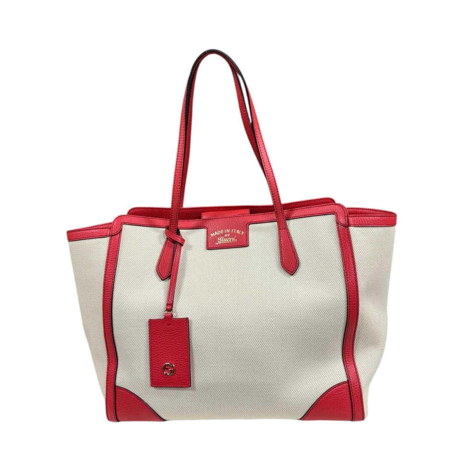 グッチ スウィング トートバッグ キャンバス 354397 レッド GUCCI 中古 美品