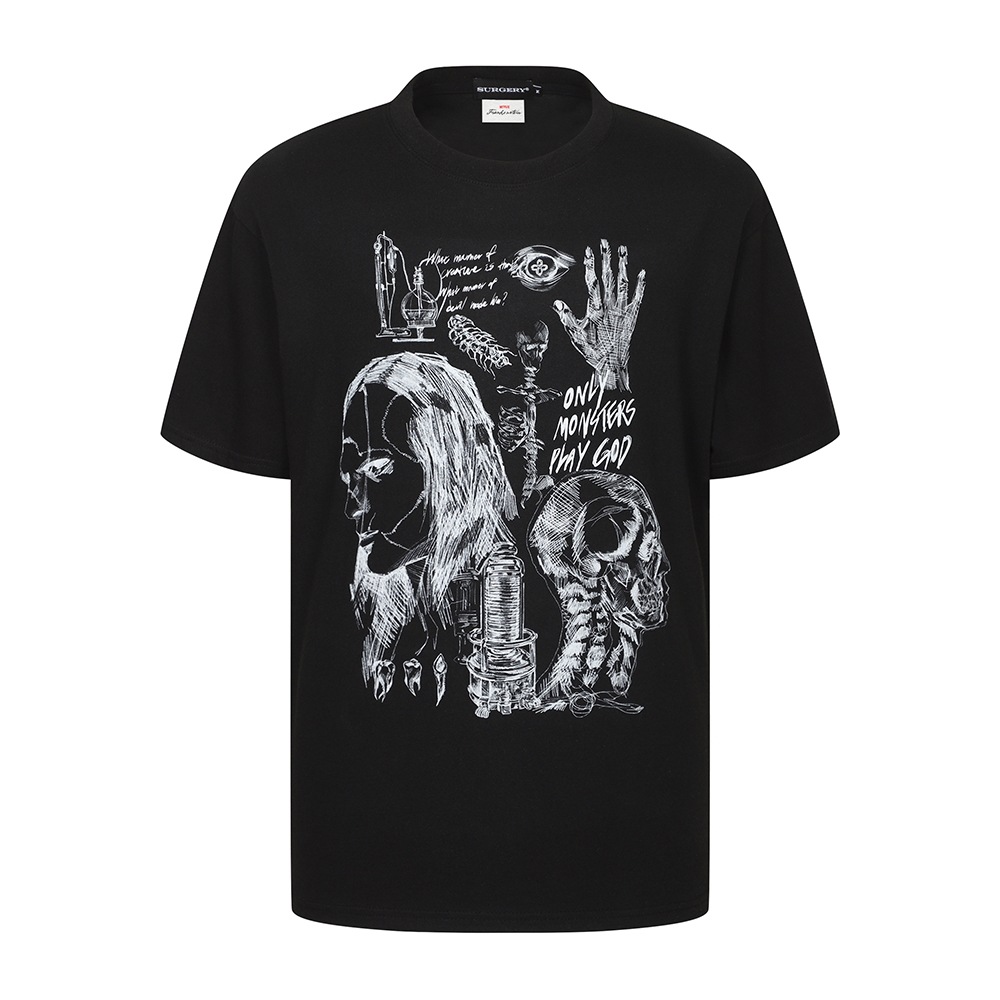 【SURGERY】26SS SURGERY x FRANKENSTEIN ANATOMY T-SHIRT : BLACK