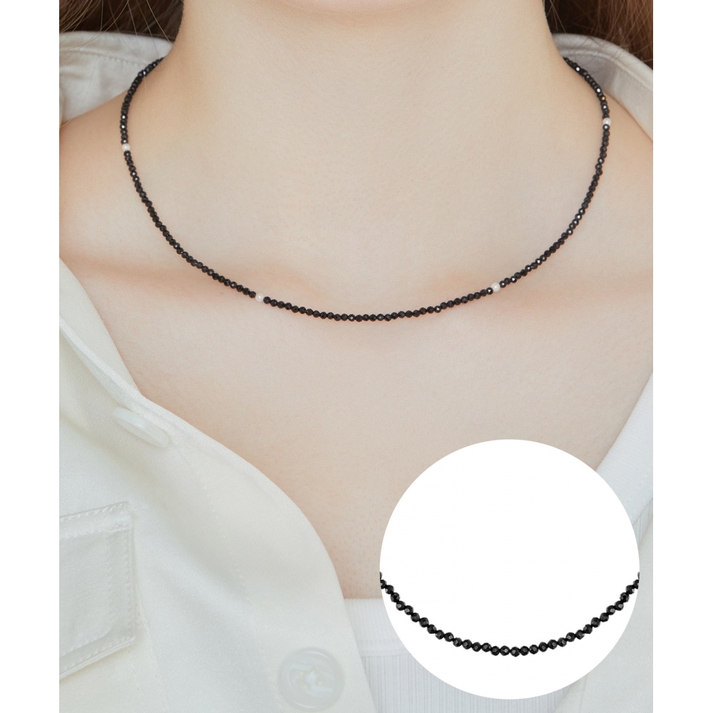 ジェスティーナ J.Fenella ブラックスピネルビーズネックレス 2mm (JJTNN3BF039SR420)
