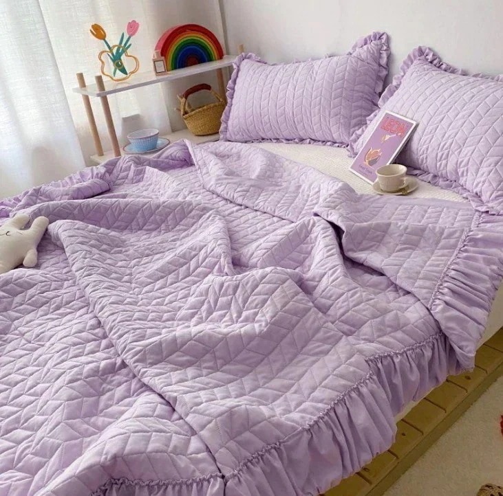 【9月の大上新】短納期 布団 韓国ののキルト+枕カバー シルク 水洗い綿 殺菌防臭 布団 シングル3点セット