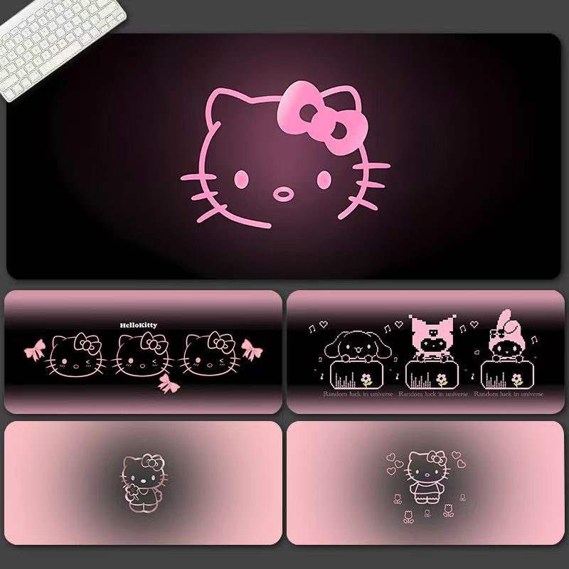 【急速発送】ブラックピンクハローキティマウスパッド超大型ハローキティかわいいノートパソコン滑り止め強化キーボードパッド 4,923円