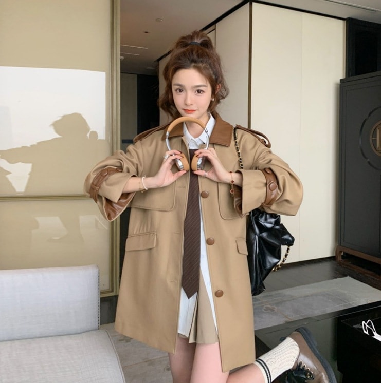 レトロコート オーバーサイズアウター ウィンターコーデ カジュアルジャケット トップス アウター コート ジャケット シャンパー 上着 ロングコート トレンチコート ロング ロング丈 袖あり 長袖