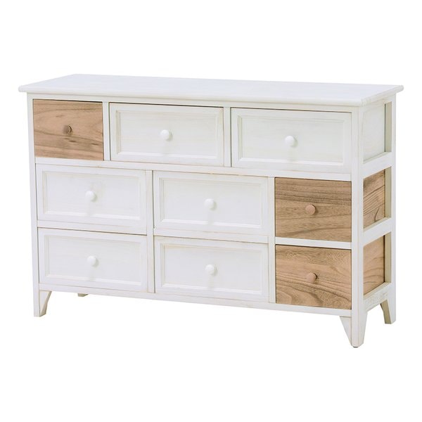 チェスト アンティーク ホワイト ナチュラル 幅90×奥行30×高さ59cm MCH-5714AW