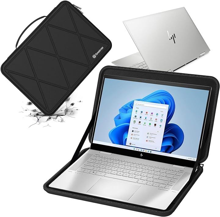 ハードEVA保護スリーブケース 15.6インチ HP Envy X360 15-fh0097nrHP Pavilion( Black, For HP 15.6インチ（M79）)