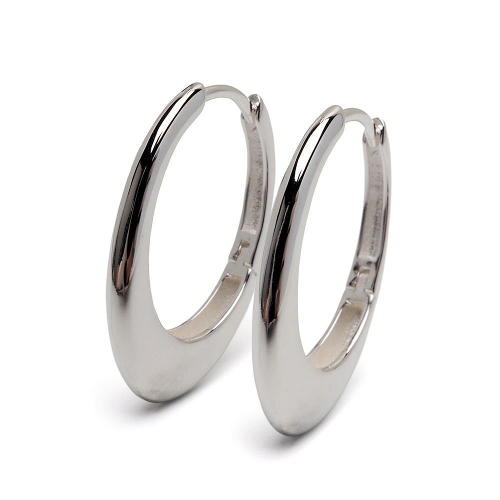 S925 オーバルフォルムの大ぶりピアス [ce458]