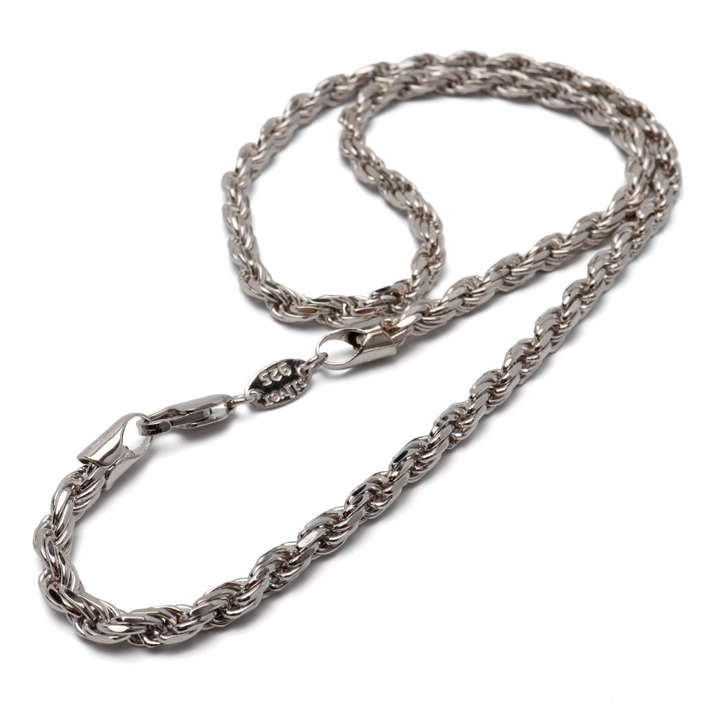 925 フレンチロープチェーンネックレス 幅4mm [cs048-4mm]