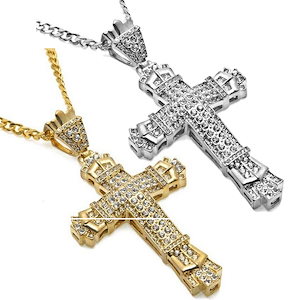 ネックレス メンズ 十字架 クロス ダイヤモンド ロザリオ アクセサリー チェーン メンズネックレス