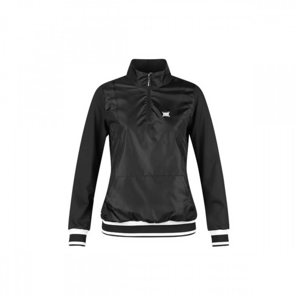 (ラックスゴルフ) ラックスゴルフミュウゴルフレディースハーフジップアップウーブンマッチプルオーバーウィンドブレイク_MW4W820W