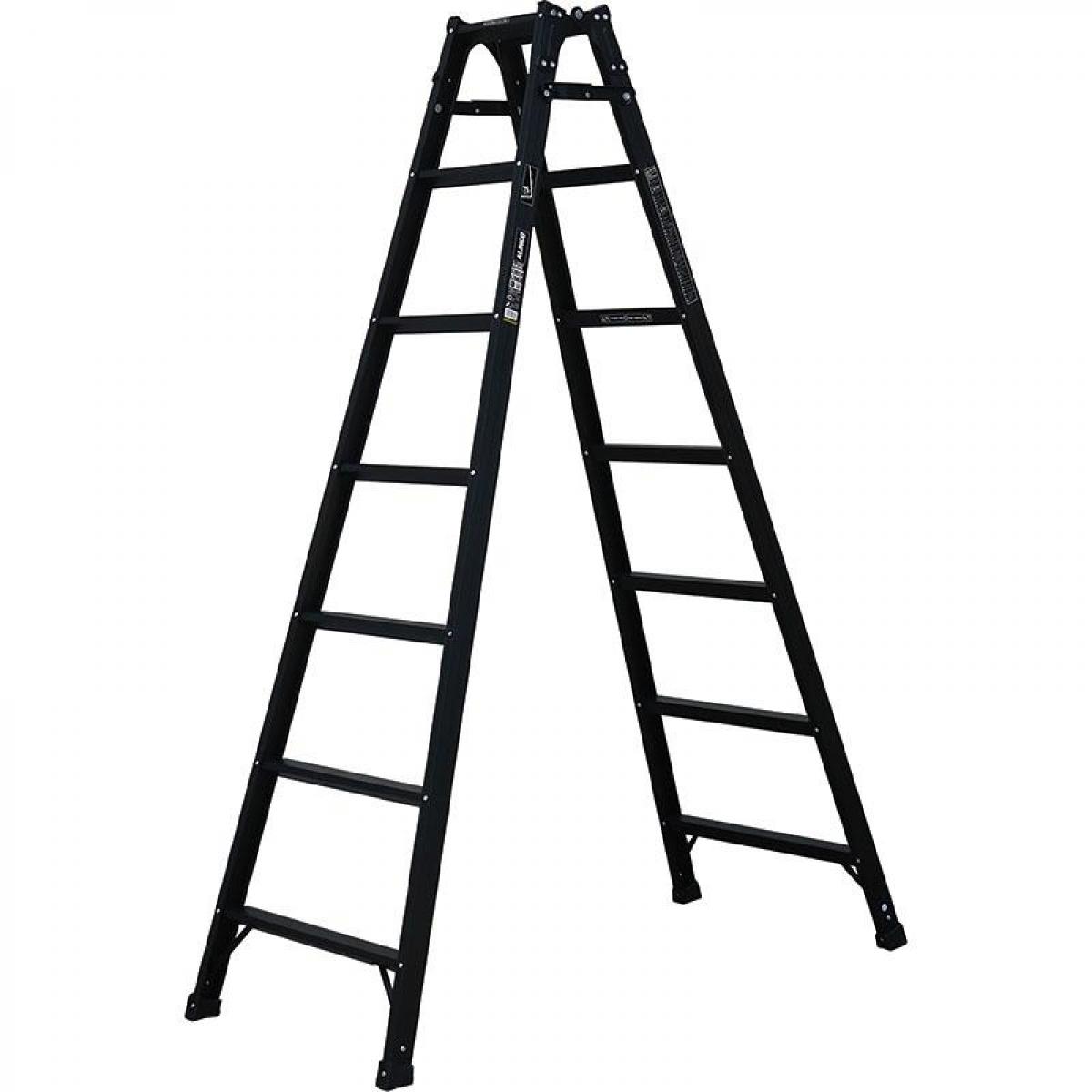 【I】【代引不可】 アルインコ はしご兼用脚立 幅広 ブラック KUR-210 脚立 高さ1.99ｍ 黒 【沖縄・離島不可】【日時指定不可】