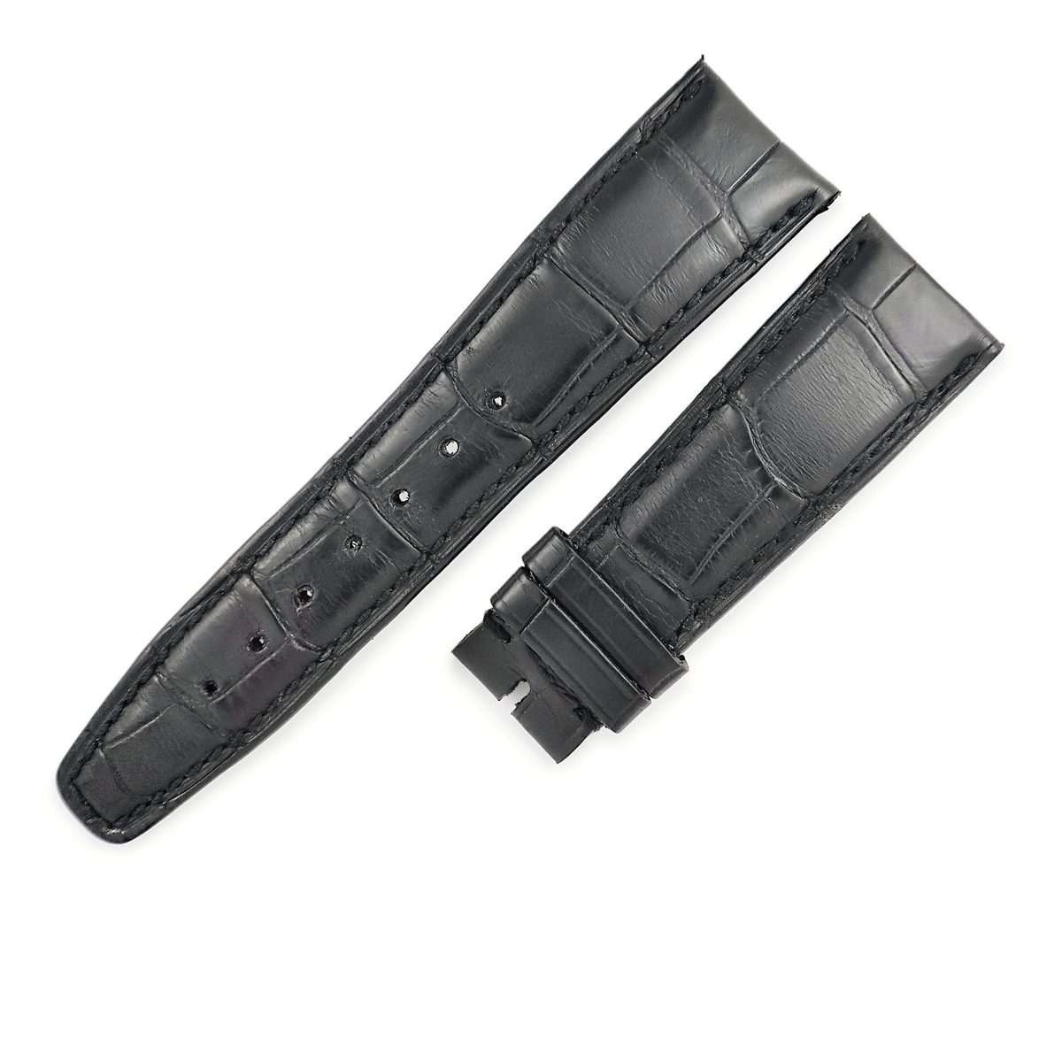 IWC IWC 腕時計パーツ クロコダイル ブラック 純正 替え クロコ バンド レザー 本革 ワニ アリゲーター ベルト ストラップ 予備 スペア 交換 20mm ブラック 黒 【中古】