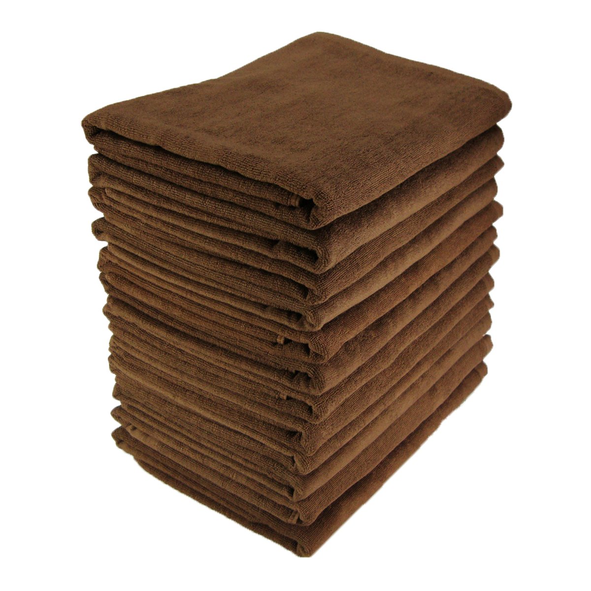 バスタオル 業務用 800匁 約65×130cm レピア織 綿100% スレンカラー 耳かざりミシン（12枚販売） (ダークブラウン)
