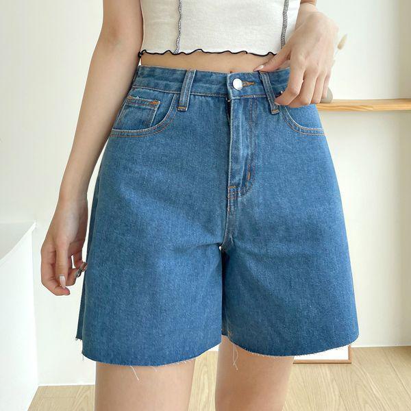 女性Aラインカットカジュアルデニム5分丈ショートパンツSDW PTH SJB13010_P388766162
