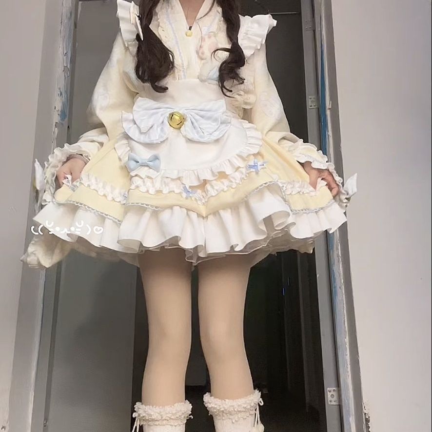 【クイック発送】くまモンオリジナルデザイン小眠ワン和風ロリータセットロリータメイドかわいい夏正規品