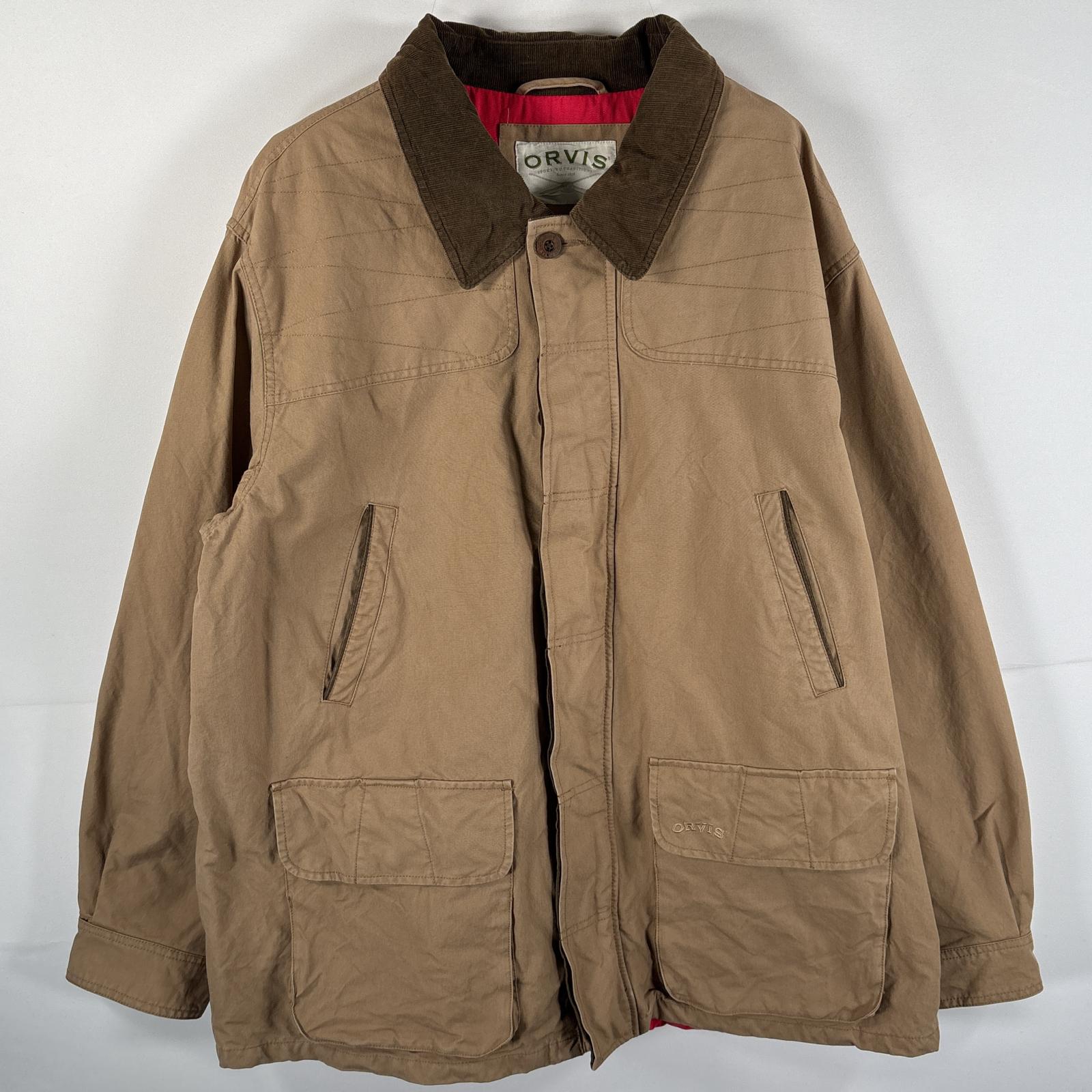 古着 オービス ORVIS フィールドコート ハンティングジャケット 大きいサイズ エルボーパッチ 襟コーデュロイ XXL ブラウン系 メンズ