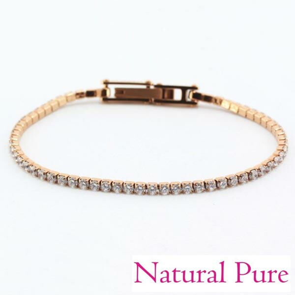 ナチュラルピュア レディース キュービック ジルコニア ステンレス ブレスレット NATURAL PURE NP-305 金属アレルギー対応 ノンアレルギー アクセサリー アクセ 可愛い 人気 ギフト