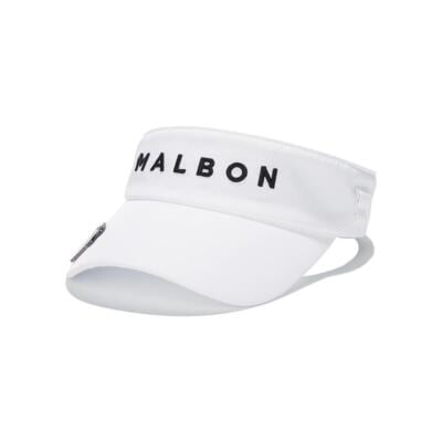 Malbon Golf純正 マルボンロゴ入りティーホルダーバイザー ホワイト（メンズ）