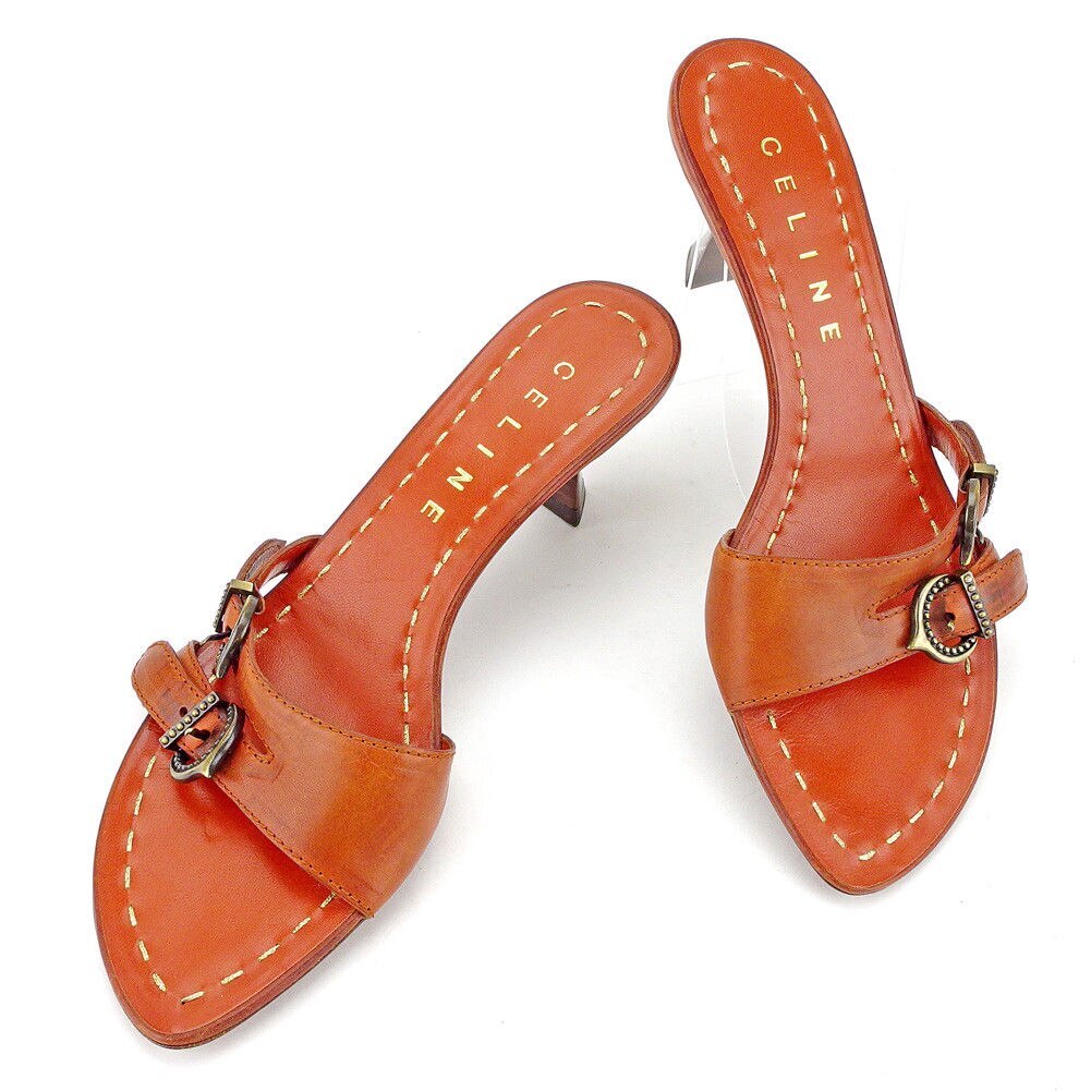 ミュール #36 1/2 サンダル ベルトモチーフ ブラウン 中古