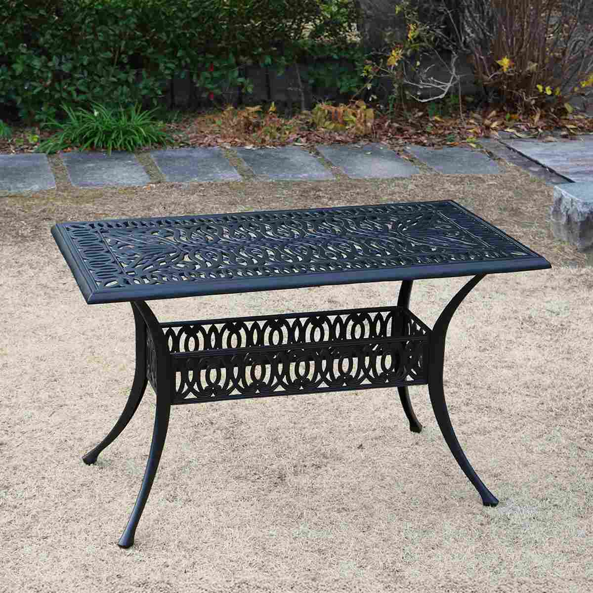 テーブル アルミ製レクタングルテーブル トルペ ガーデンテーブル ガーデン 庭 机 四角 長方形 カフェテーブル カフェ バルコニー テラス テーブルのみ パラソル ガーデンパラソル