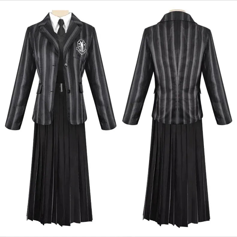 大人気コスプレ変装仮装衣装 ハロウィン アダムス一家 水曜日制服